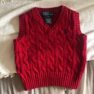 Red sweater vest